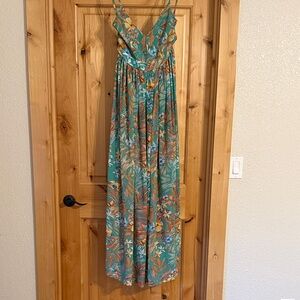 Pink Lily Tropical Floral Dress